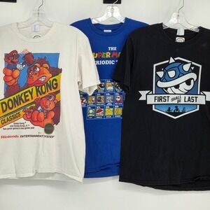 Set of 3 Men's Medium Nintendo Super Mario Donkey Kong Graphic T Shirt 2010s
